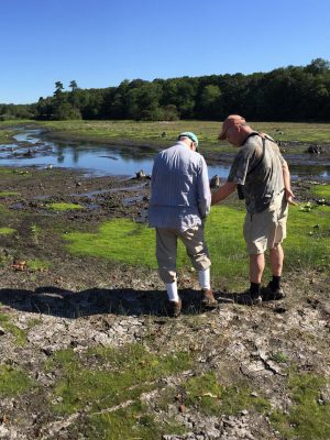 Seatuck’s John Turner and Long Island Botanical Society President Eric Lamont at West Brook